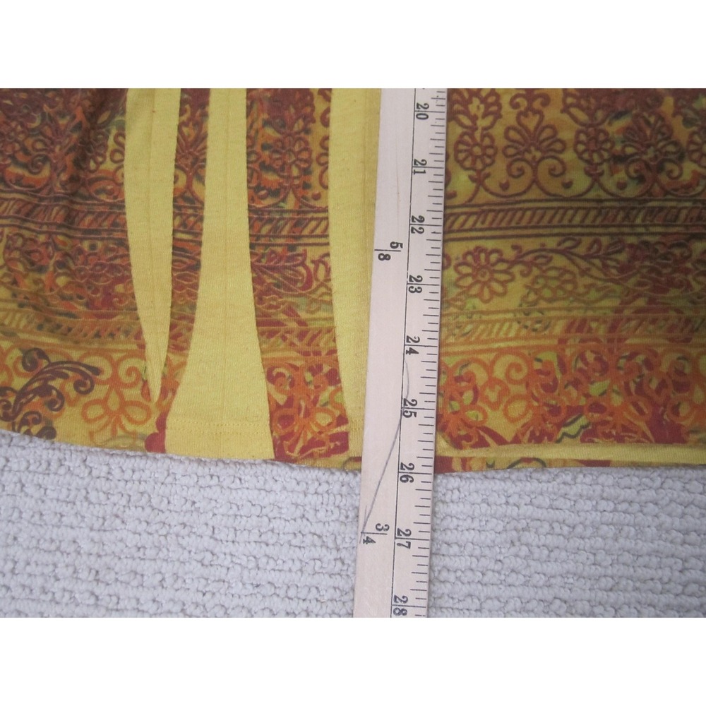 Cato Woman Shirt Womens Plus 18/20W Yellow Boho V Neck 3/4 Sleeve Embellished‎ - Picture 8 of 9
